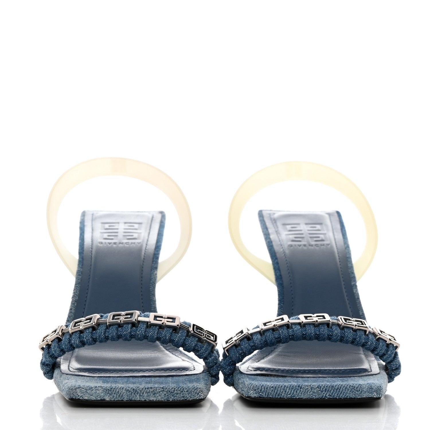 Givenchy Denim G Woven 90mm Slingback Sandals 36 Medium Blue 2 of 12