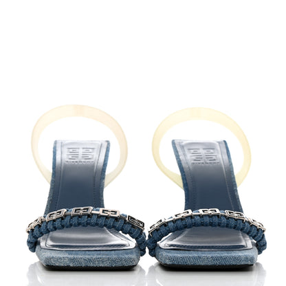 Givenchy Denim G Woven 90mm Slingback Sandals 36 Medium Blue 2 of 12