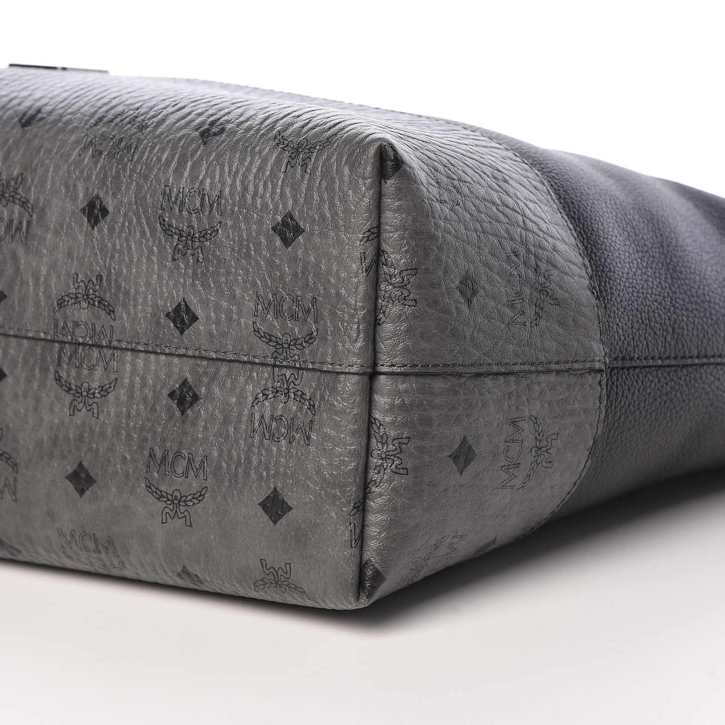 Calfskin Visetos Anya Shopper Tote Black