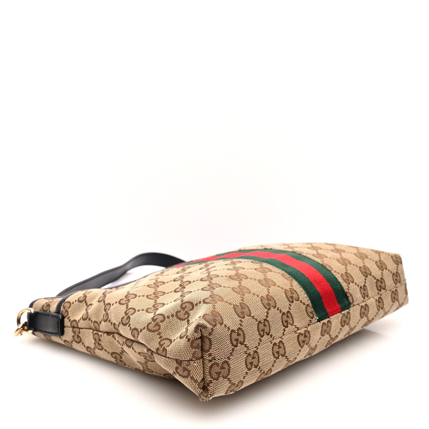 GG Monogram Web Flat Messenger Bag Black