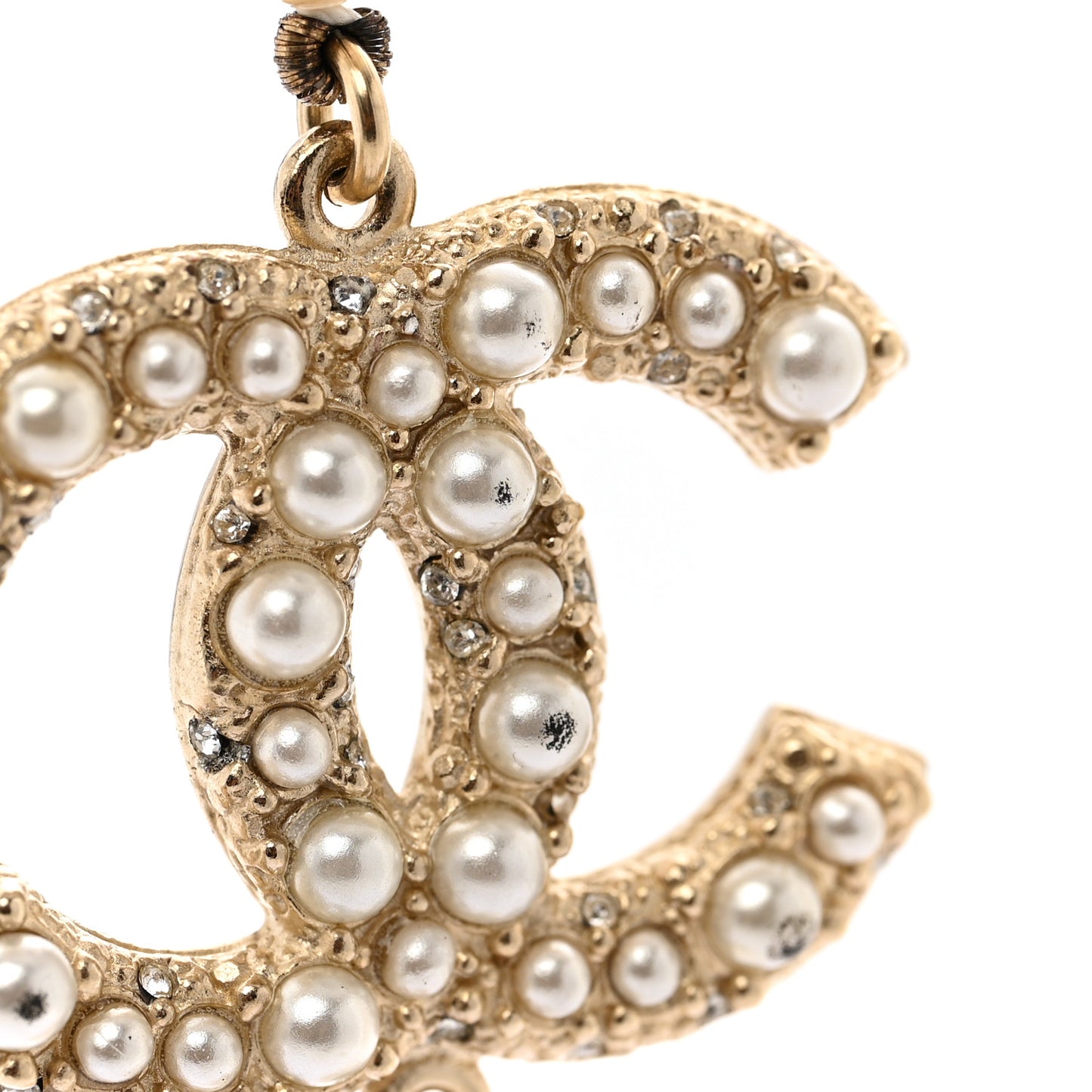 Pearl CC 100th Anniversary Long Necklace Light Gold