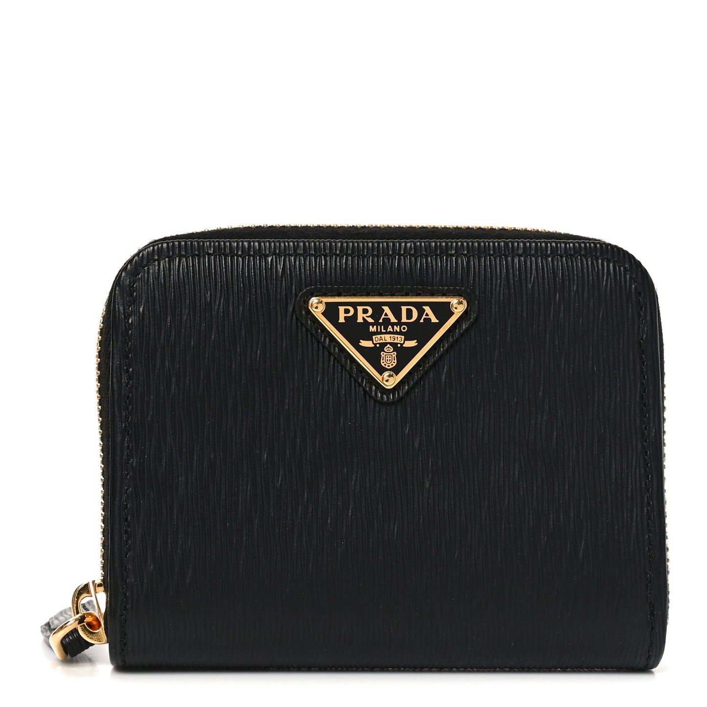 Vitello Move Triangle Logo Zip Coin Purse Black