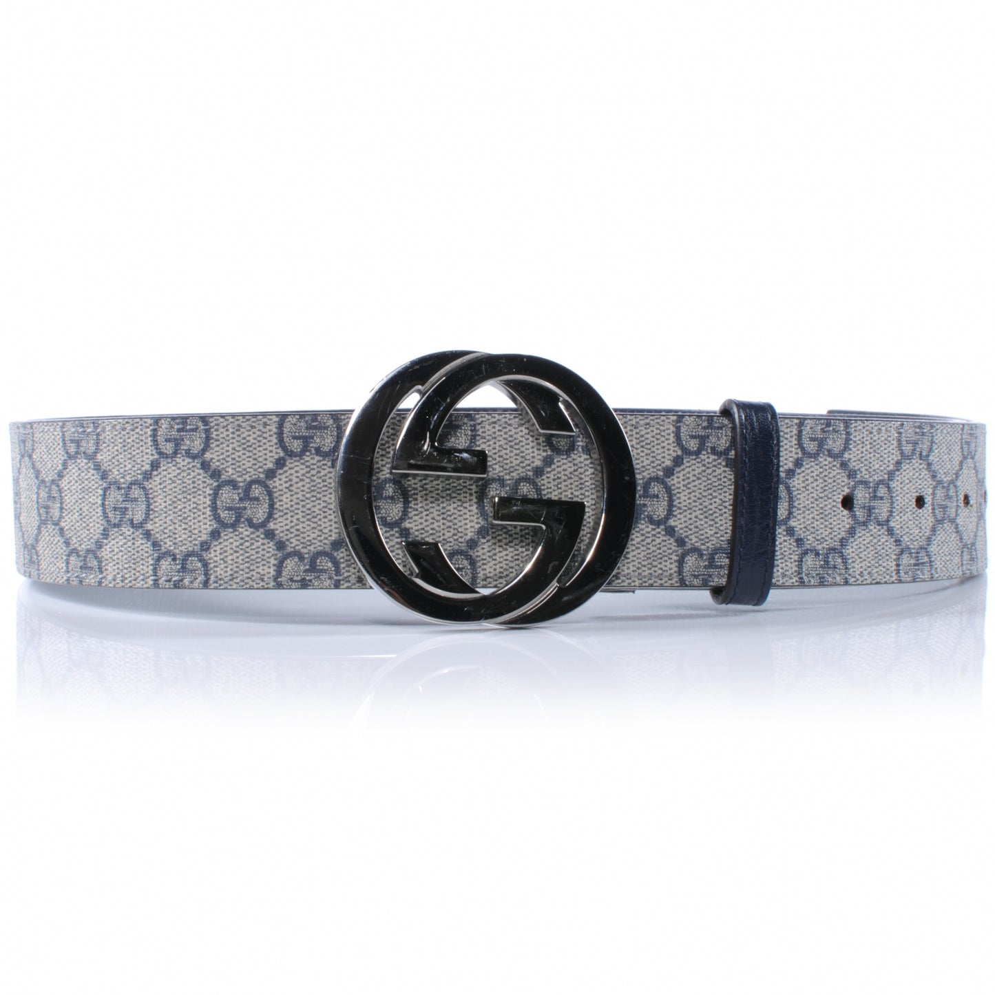 GG Plus Monogram Belt 90 36 Navy Blue