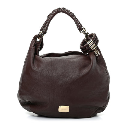 Jimmy Choo Grainy Calfskin Studded Large Sky Hobo Brown 1 of 8