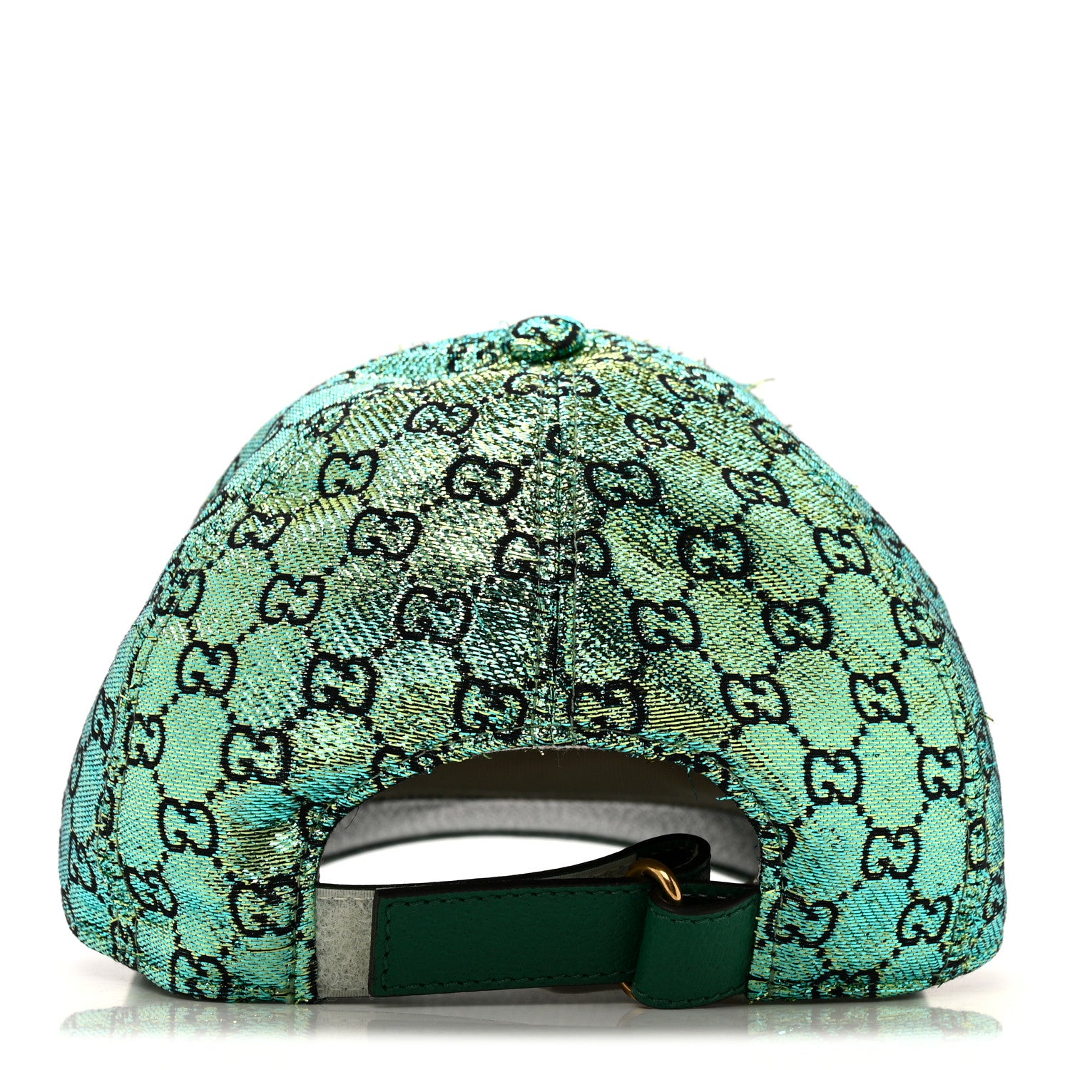 Gucci Silk Blend Jacquard Monogram Santa Barbara Baseball Hat S  Green Black Radiant 6 of 11