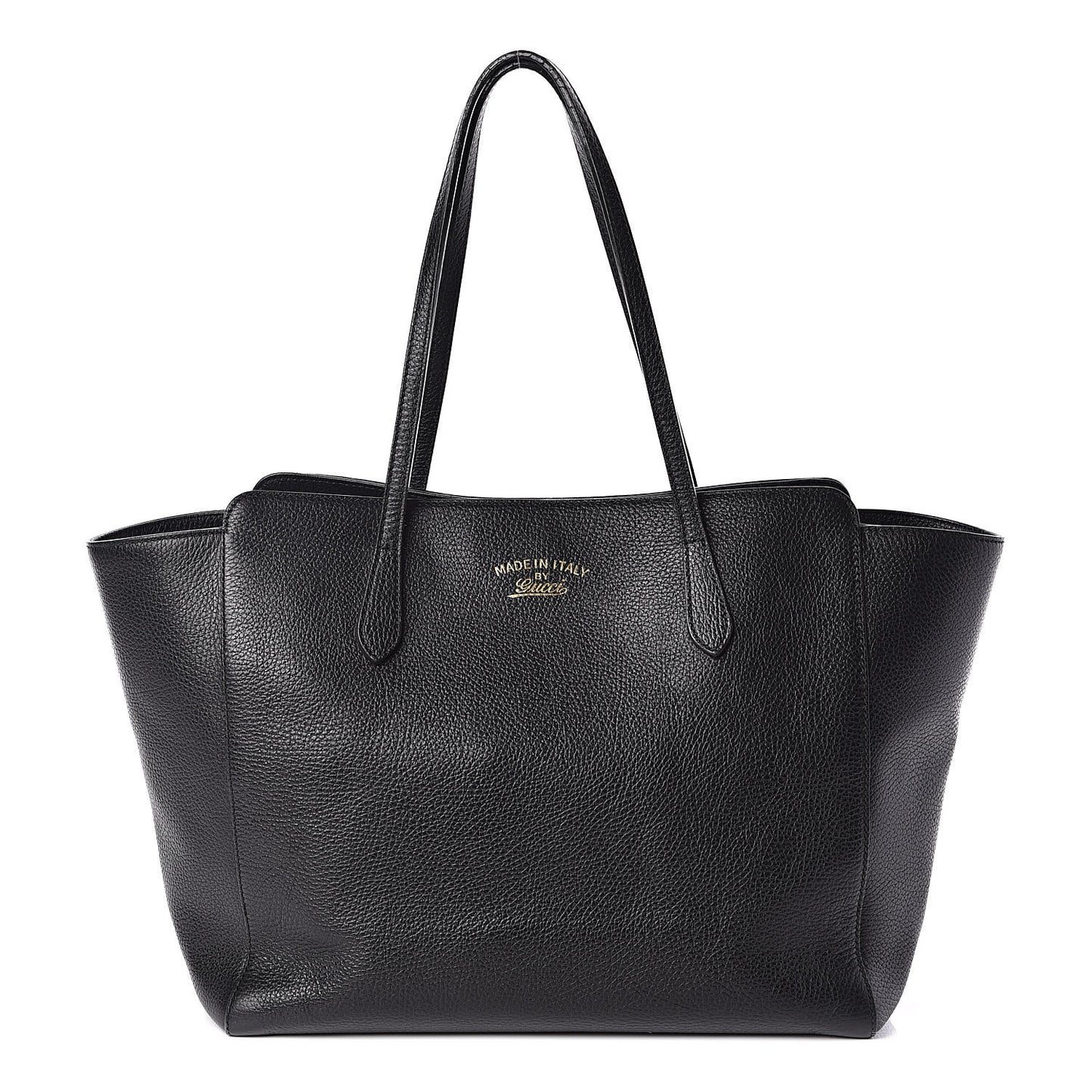 Pebbled Calfskin Medium Swing Tote Black