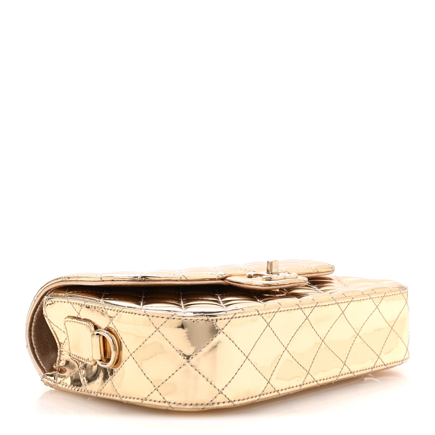 Chanel Mirror Calfskin Metallic Calfskin Medium Hollywood Boulevard Flap With Star Coin Purse Light Gold 4 of 11