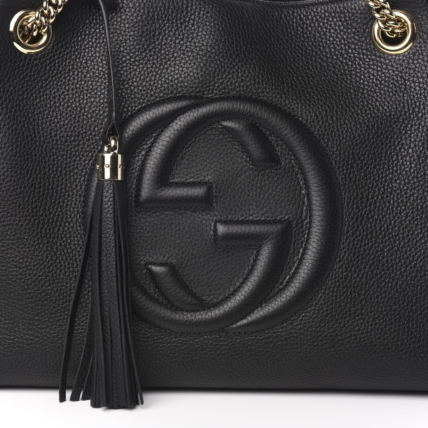 Gucci Pebbled Calfskin Medium Soho Chain Shoulder Bag Black 10 of 10