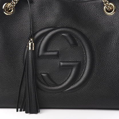Gucci Pebbled Calfskin Medium Soho Chain Shoulder Bag Black 10 of 10