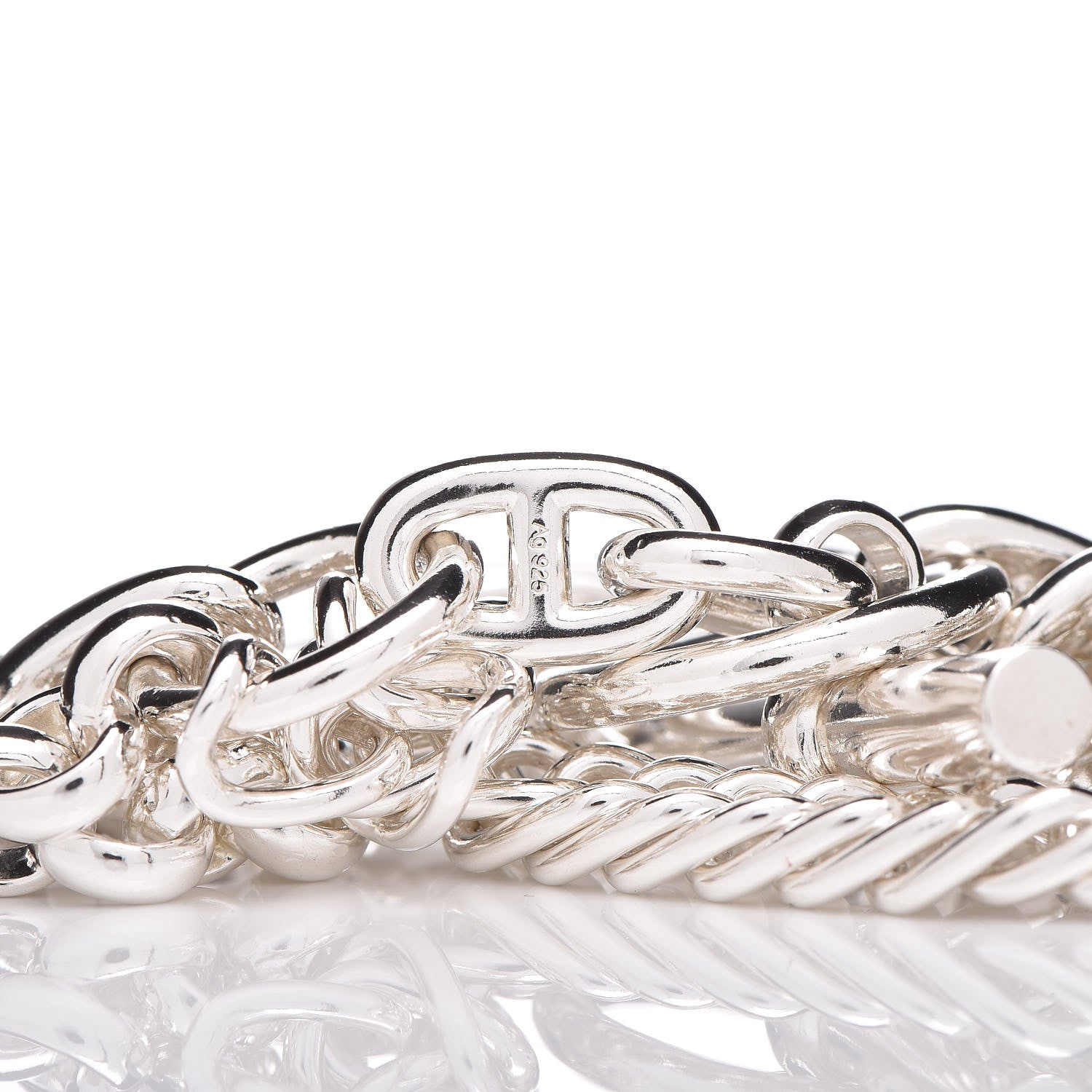 Hermes Sterling Silver Etcaetera Bracelet 4 of 5