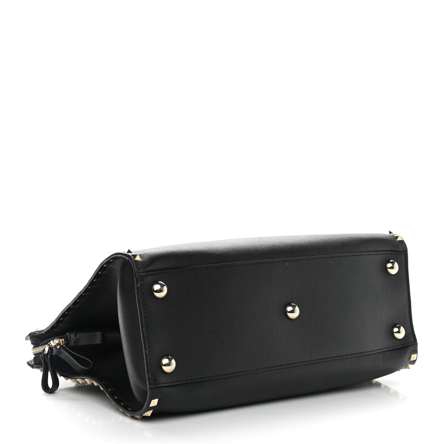 Vitello Rockstud Dome Shopper Black