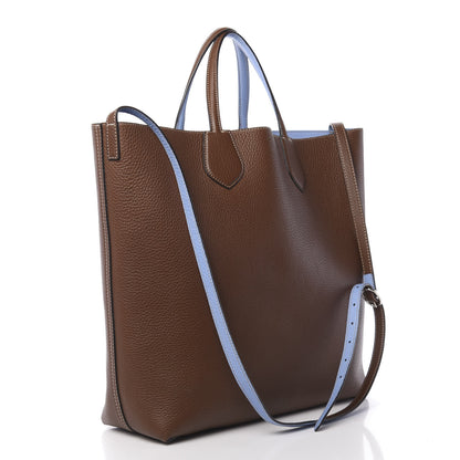 Gucci Cellarius Calfskin Bi-Color Medium Ramble Reversible Tote Nut Brown Mineral Blue 5 of 18