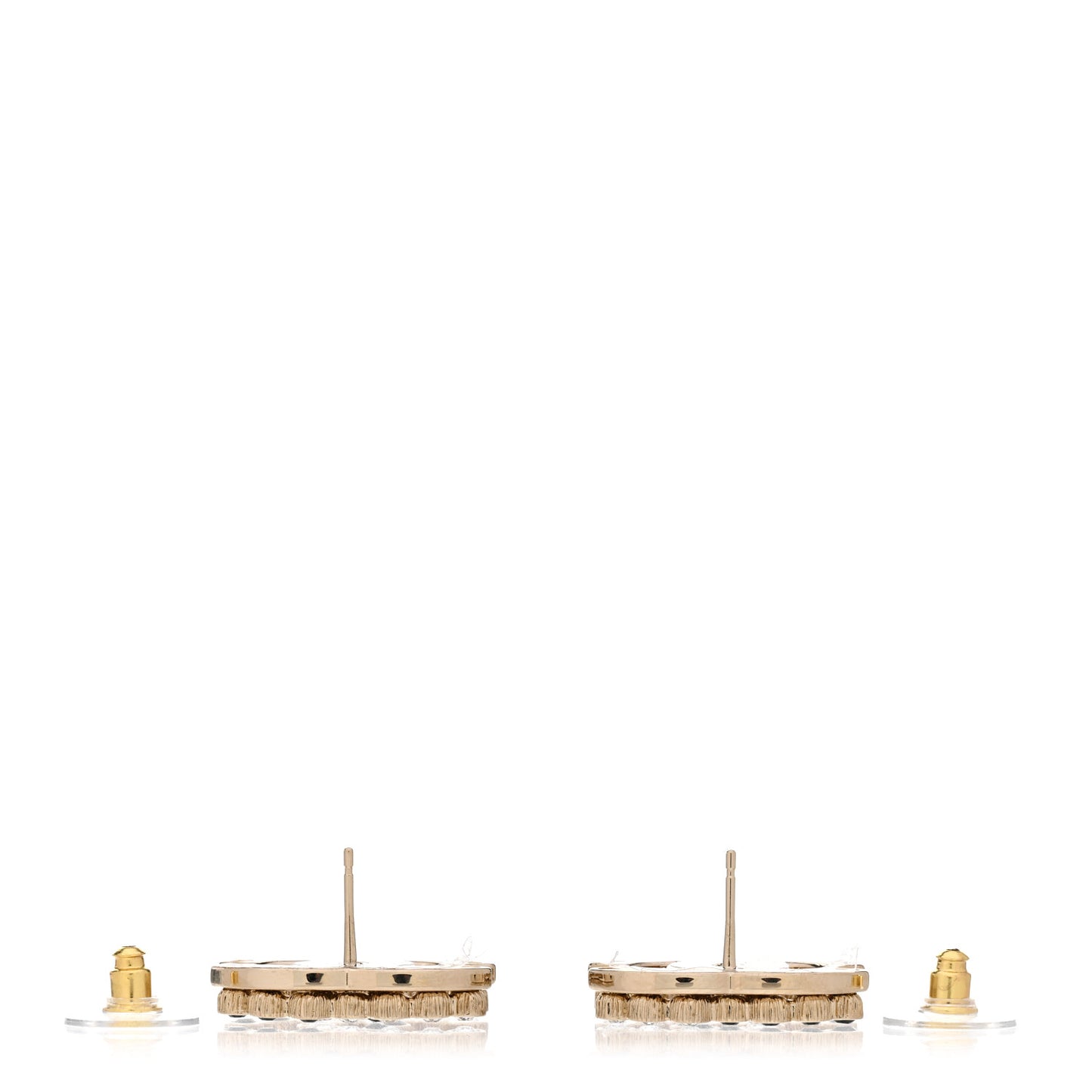 Crystal CC Earrings Black Gold