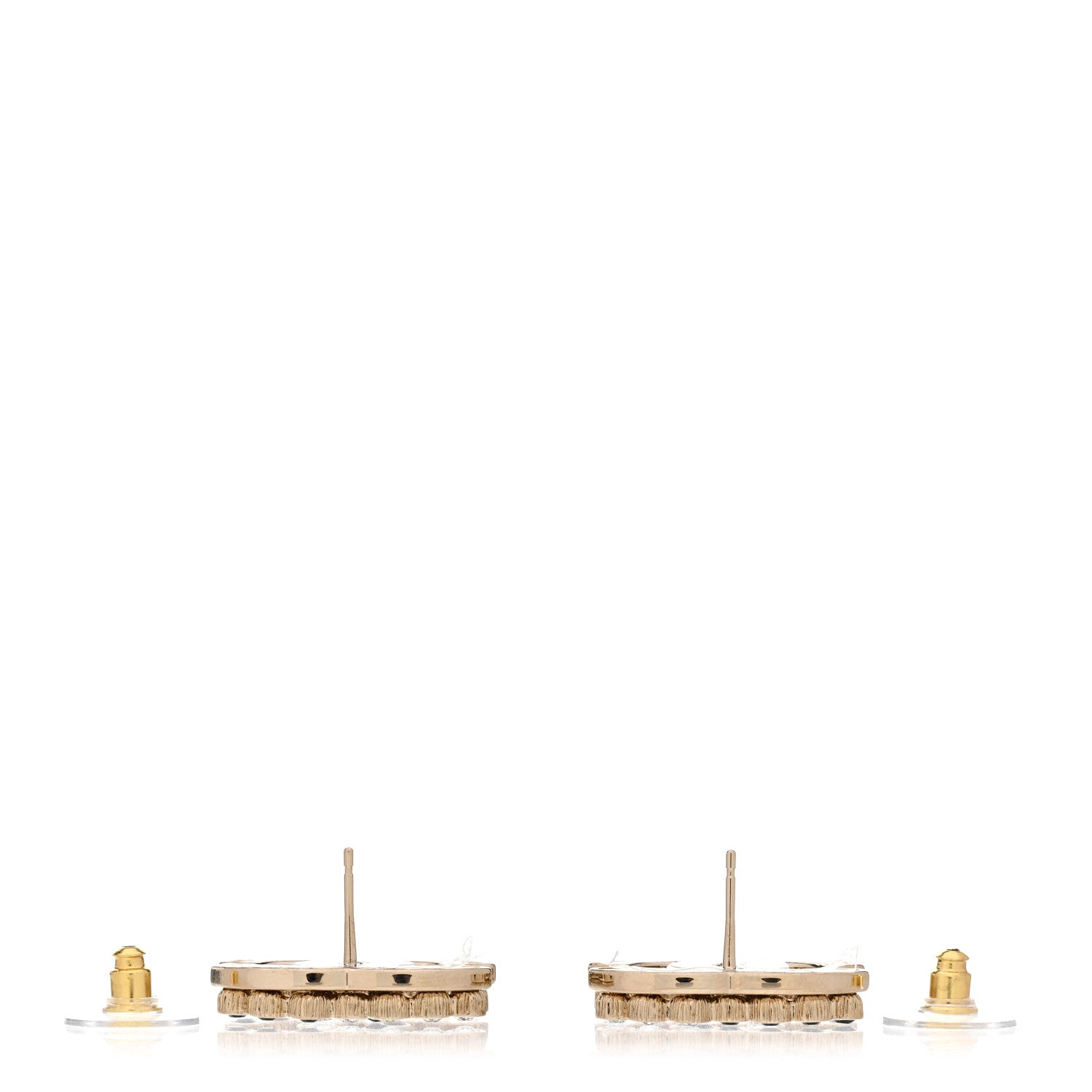 Chanel Crystal CC Earrings Black Gold 3 of 5