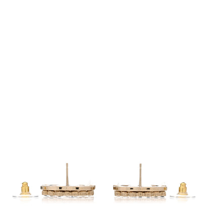 Chanel Crystal CC Earrings Black Gold 3 of 5