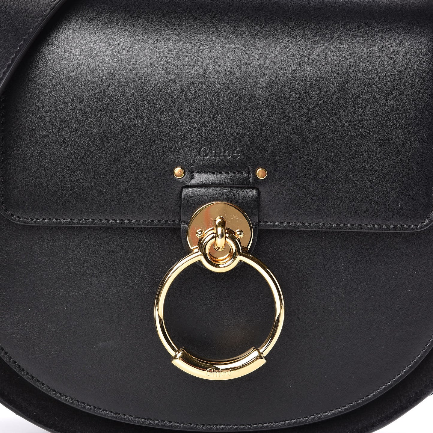 Calfskin Suede Large Tess Bag Black