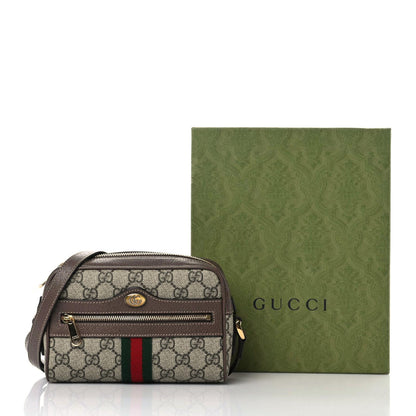 Gucci GG Supreme Monogram Web Mini Ophidia Shoulder Bag Brown 9 of 9