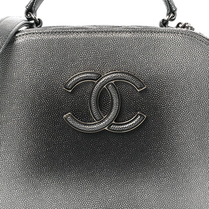 Chanel Metallic Caviar Small Coco Curve Vanity Bag Navy Blue Silver 8 of 12