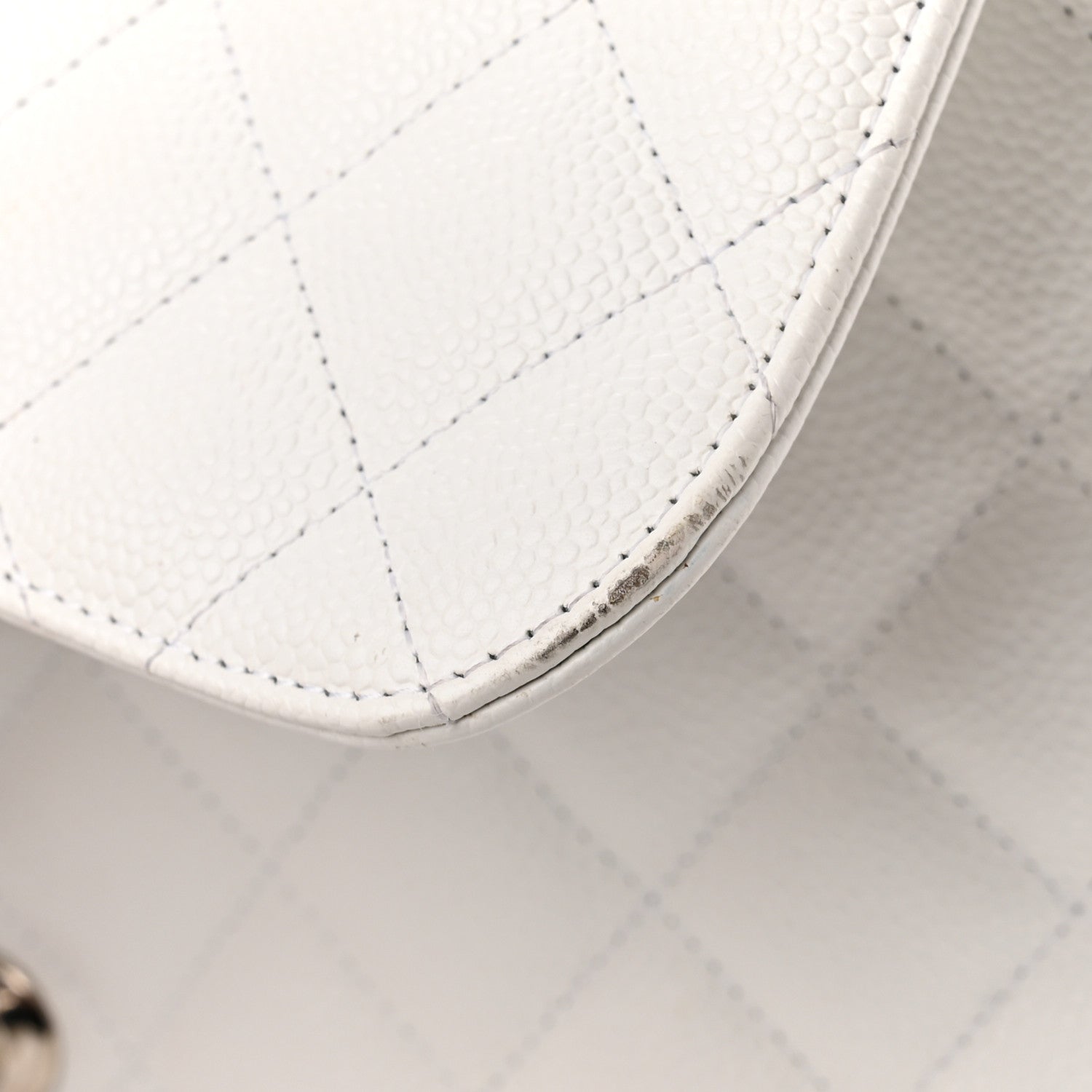 Chanel Caviar Quilted Jumbo Single Flap White 15 of 19