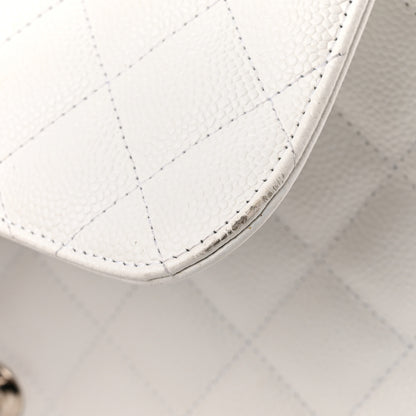 Chanel Caviar Quilted Jumbo Single Flap White 15 of 19