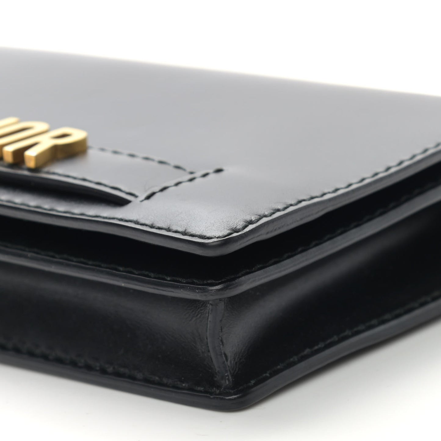 Calfskin J'Adior Wallet on Chain Pouch Black