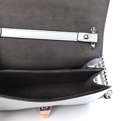 Fendi Vitello Liberty Fun Fair Metal Studded Small Kan I Shoulder Bag Grigio Perla Multicolor 4 of 4