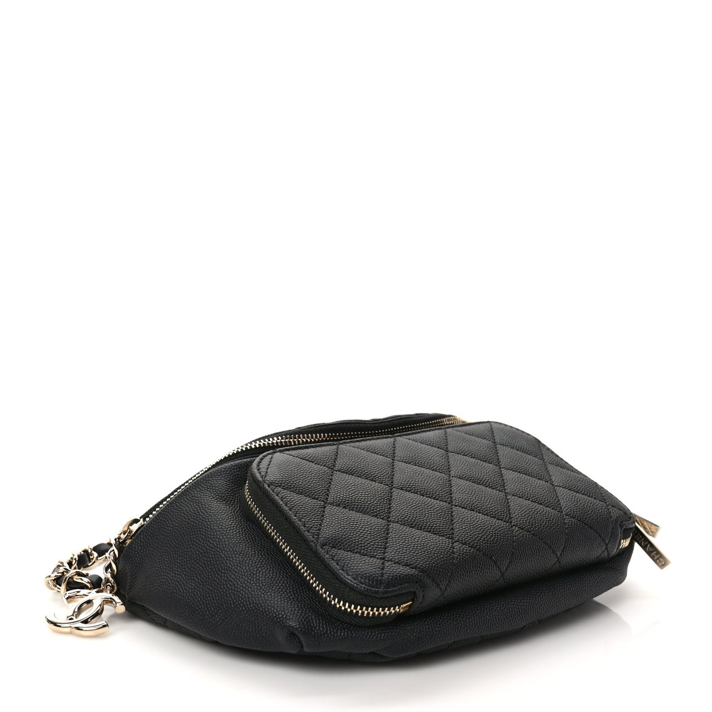 Caviar Quilted Business Affinity Waist Belt Bag Black