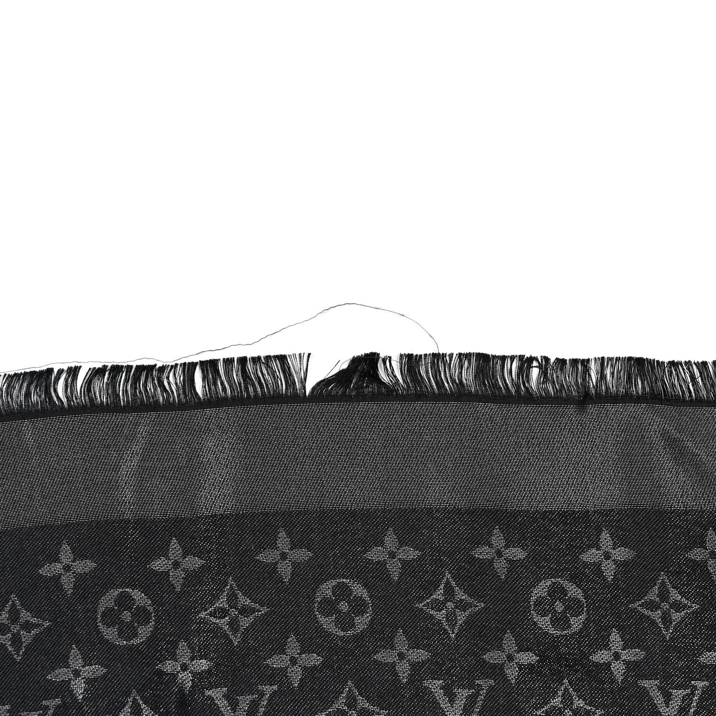 Silk Lurex Wool Monogram Shine Shawl Black