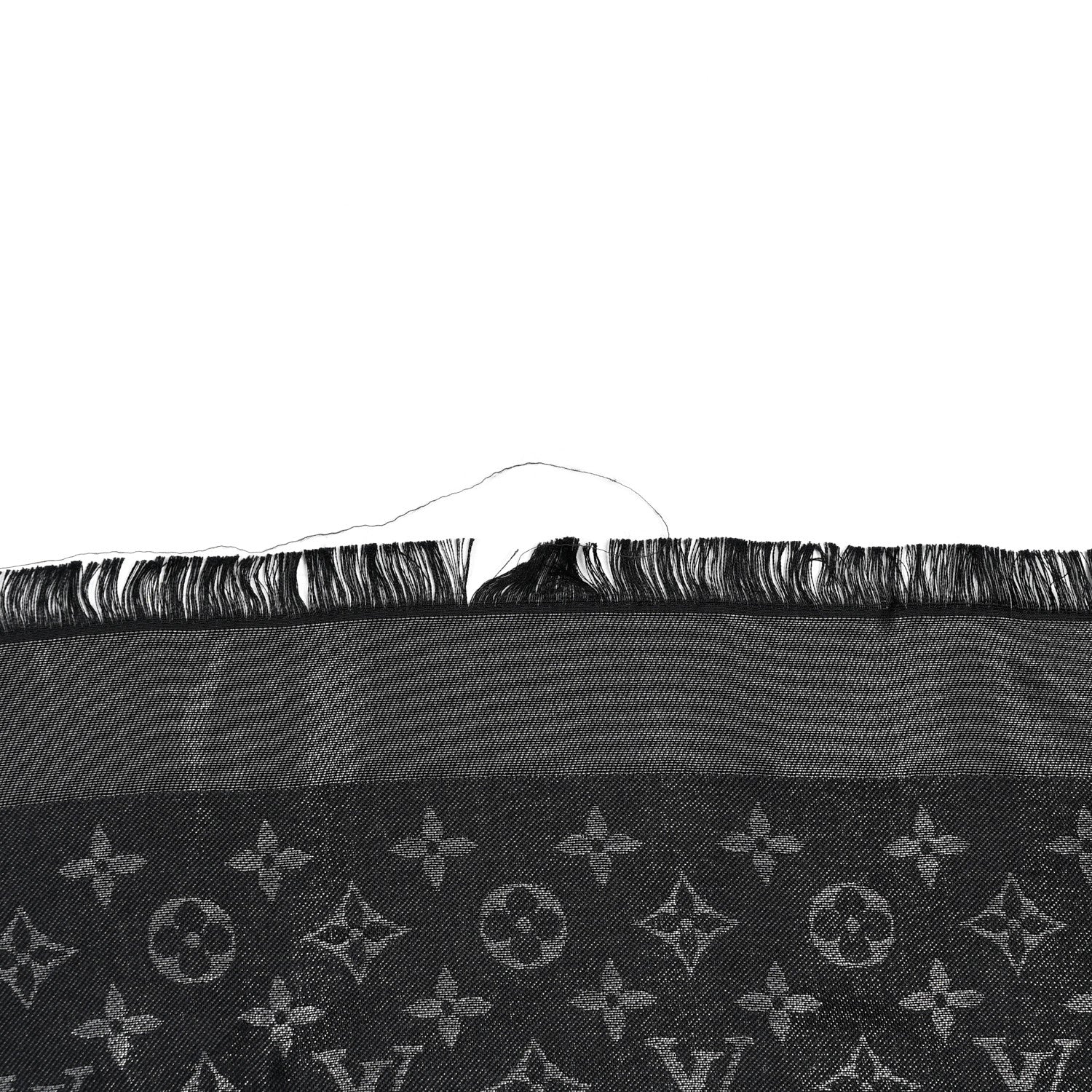 Louis Vuitton Silk Lurex Wool Monogram Shine Shawl Black 4 of 4