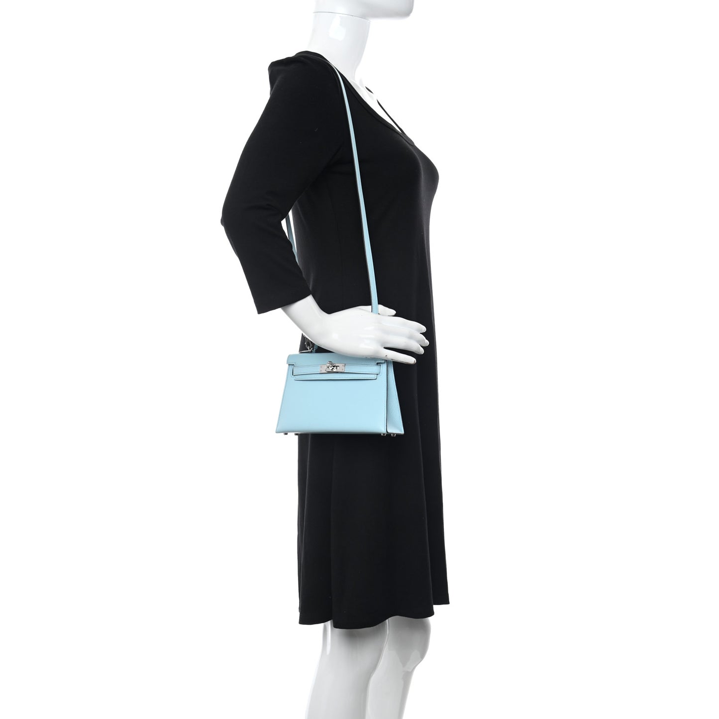 Epsom Mini Kelly Sellier 20 Bleu Zephyr