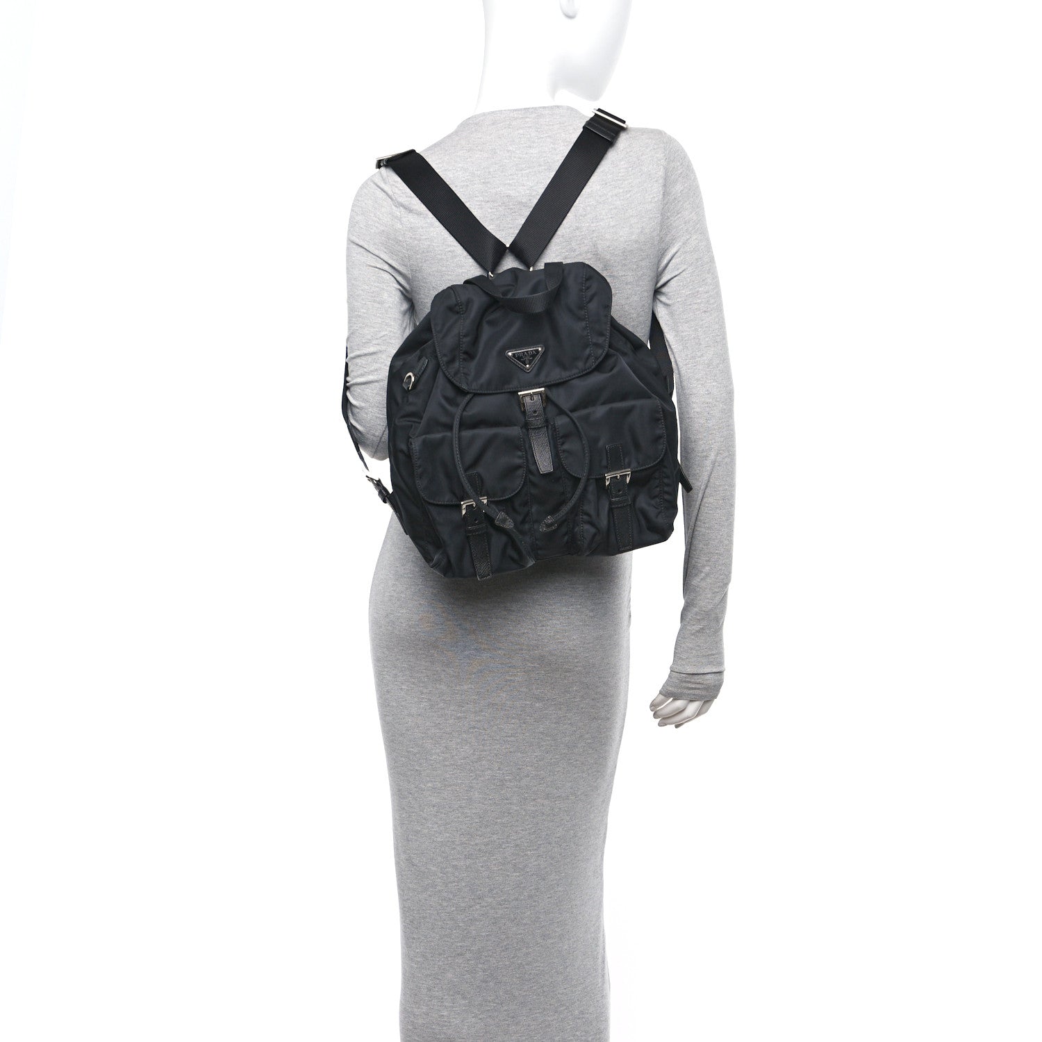 Prada Re-Nylon Saffiano Medium Backpack Black 2 of 12