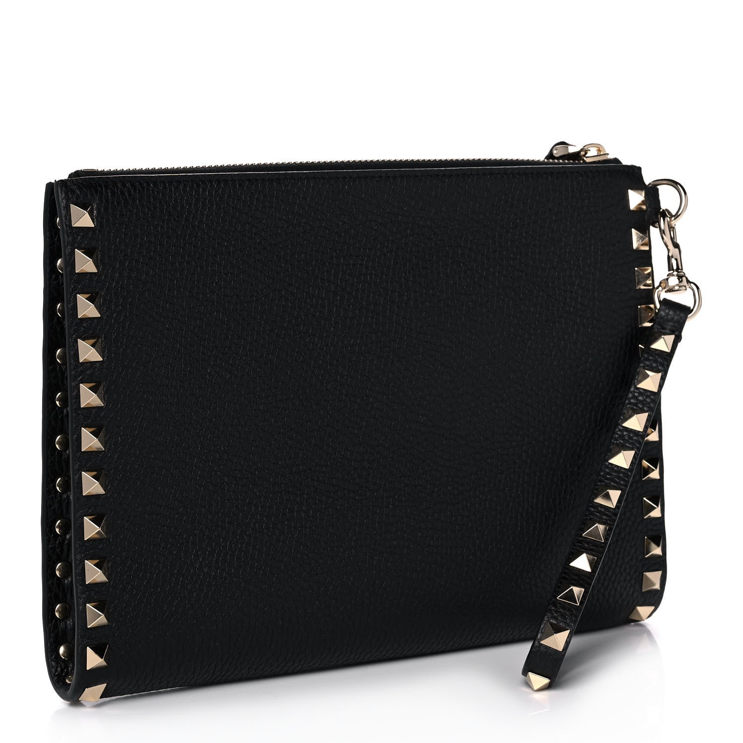 Valentino Garavani Nappa Medium Rockstud Flat Pouch Black 3 of 9