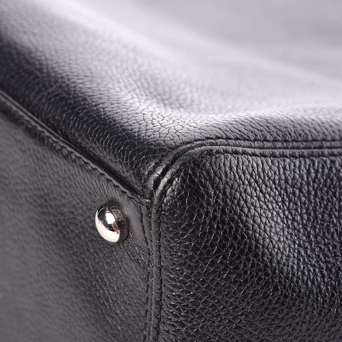 Calfskin Cerf Executive Shopper Tote Black