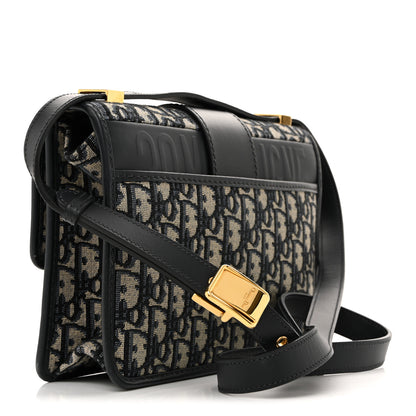 Christian Dior Oblique 30 Montaigne Flap Bag Blue 3 of 13