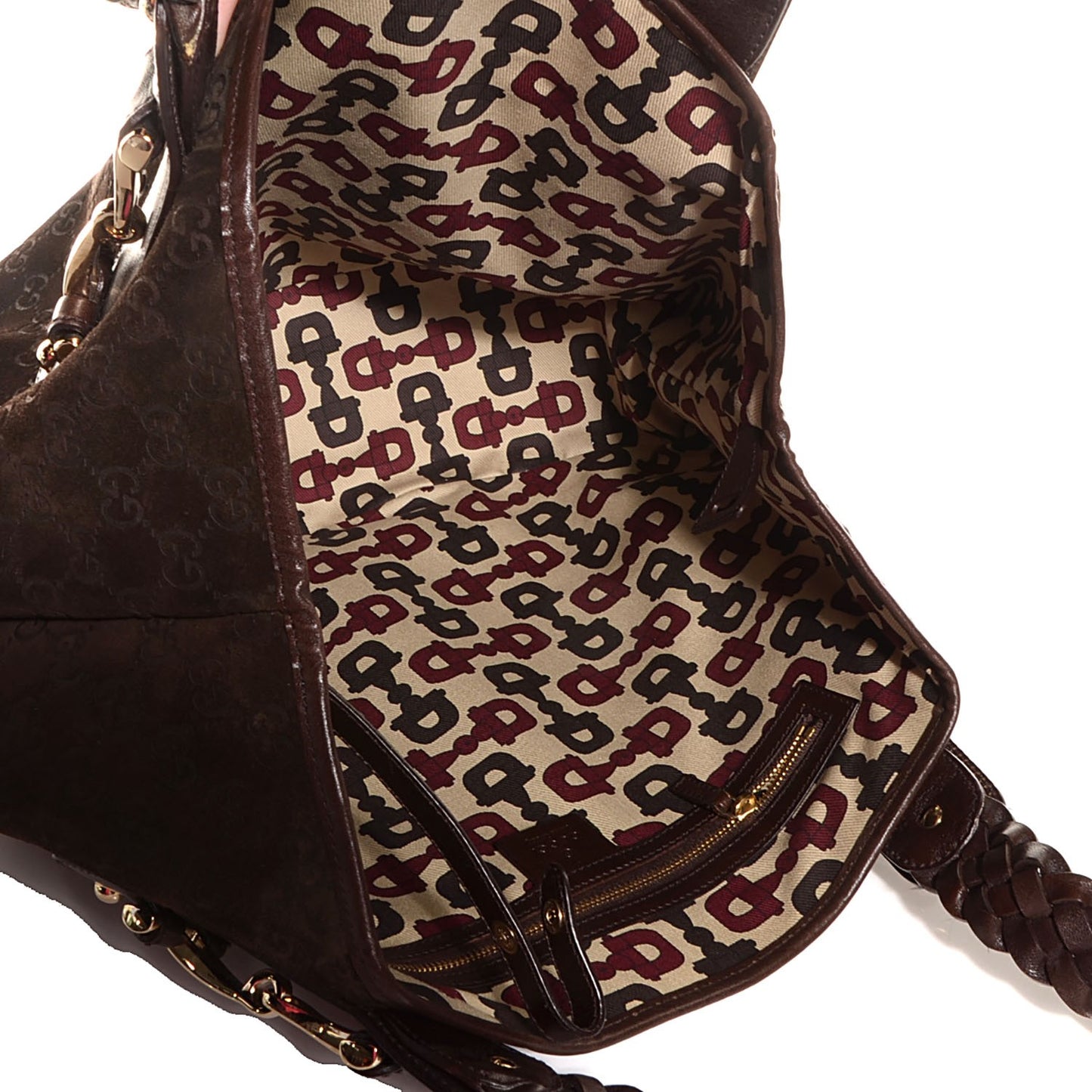 Guccissima Suede Medium Pelham Shoulder Bag Brown