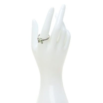 David Yurman Sterling Silver Diamond Prasiolite 11mm Chatelaine Ring 62 10 2 of 4