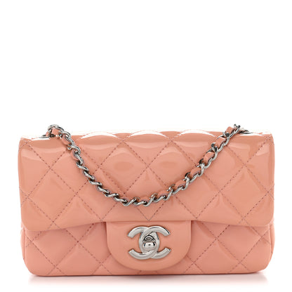 Chanel Patent Calfskin Quilted Extra Mini Rectangular Flap Pink 1 of 11