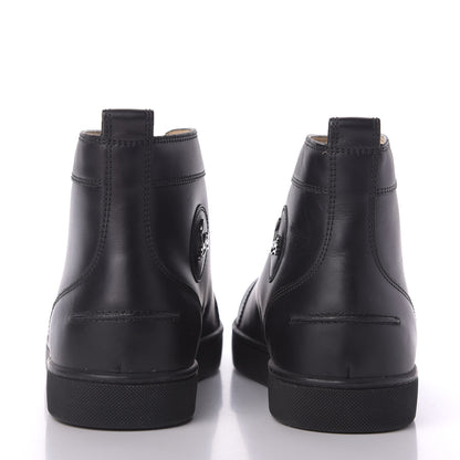 Christian Louboutin Calfskin Mens Louis High Top Sneakers 46 Black 5 of 9