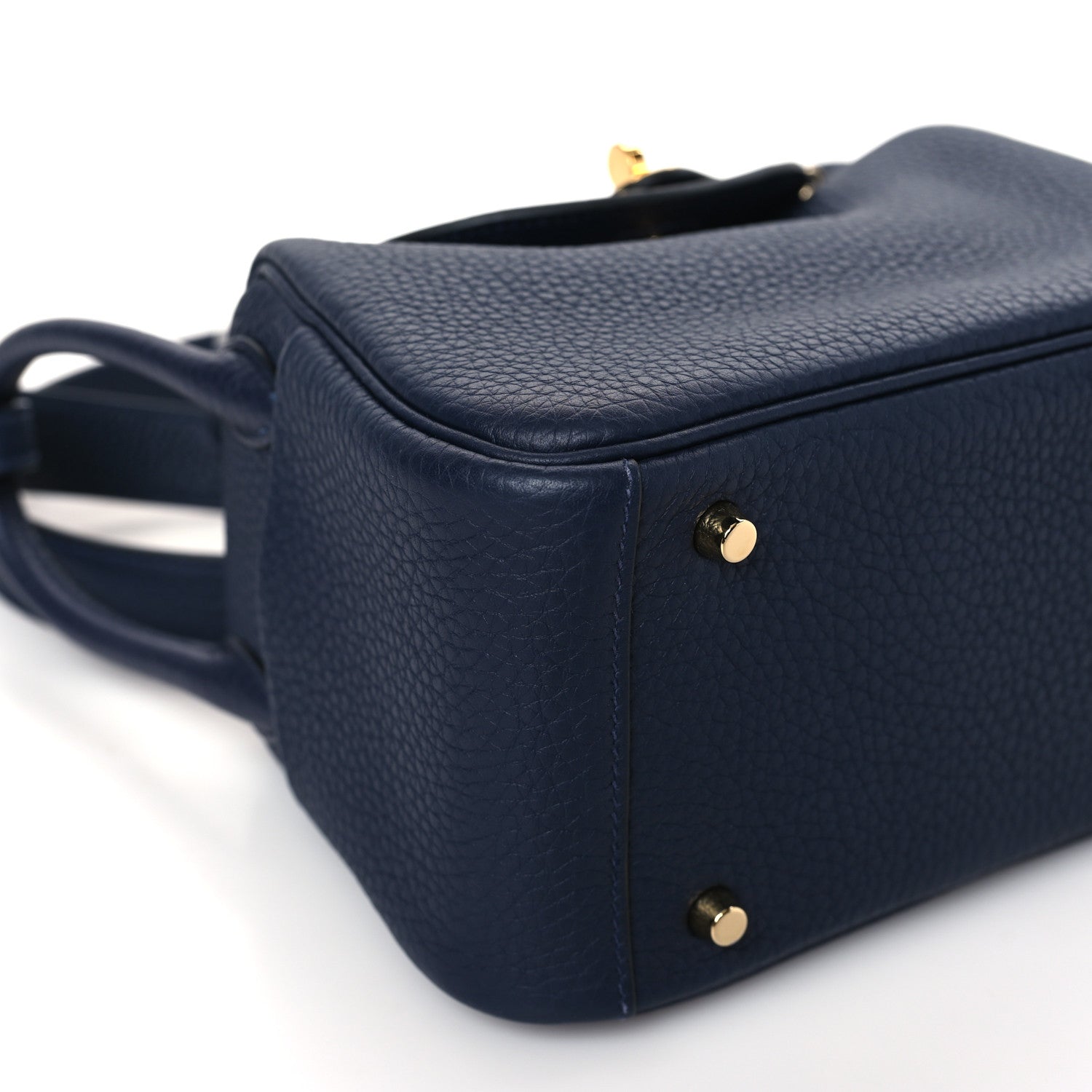 Hermes Taurillon Clemence Mini Lindy 20 Bleu Saphir 8 of 10
