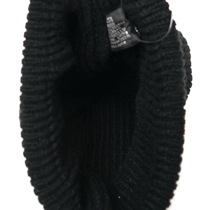 Chanel Cashmere Sequin Logo Beanie Hat Black Gold 3 of 4