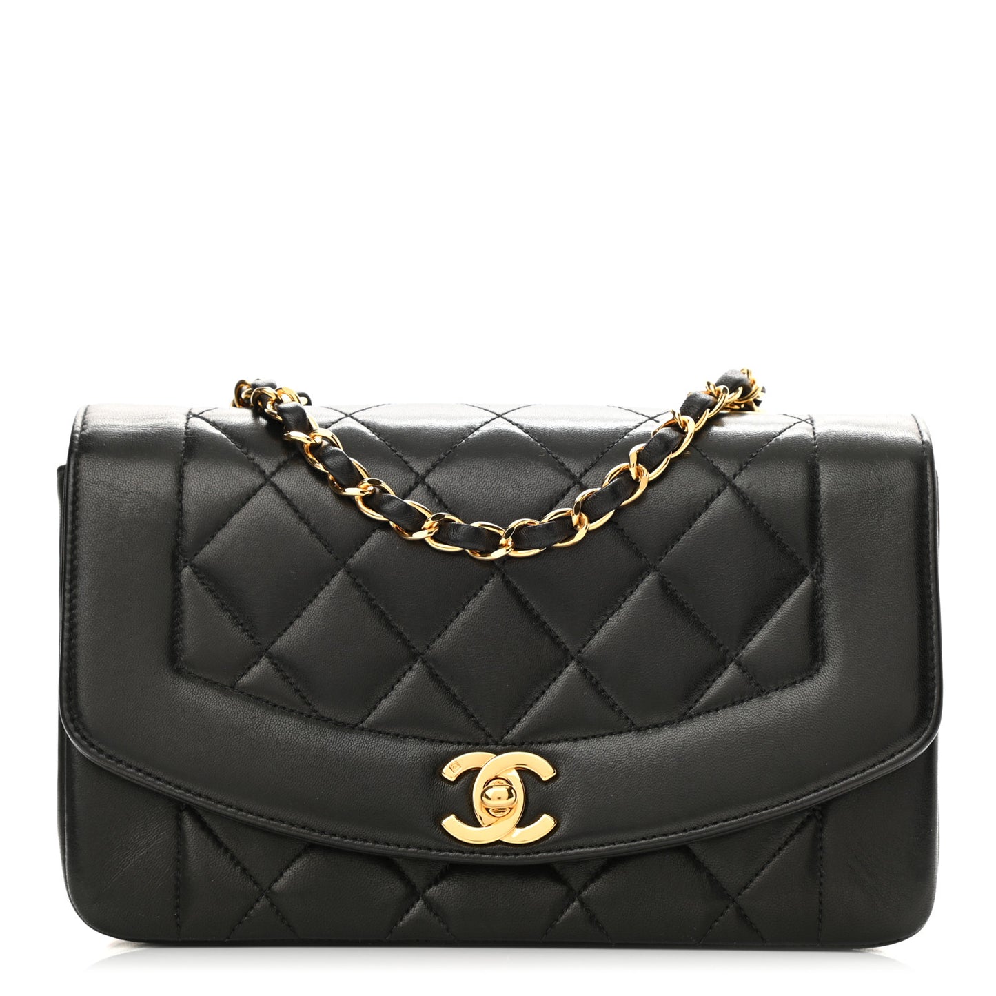 Lambskin Quilted Small Single Flap Black