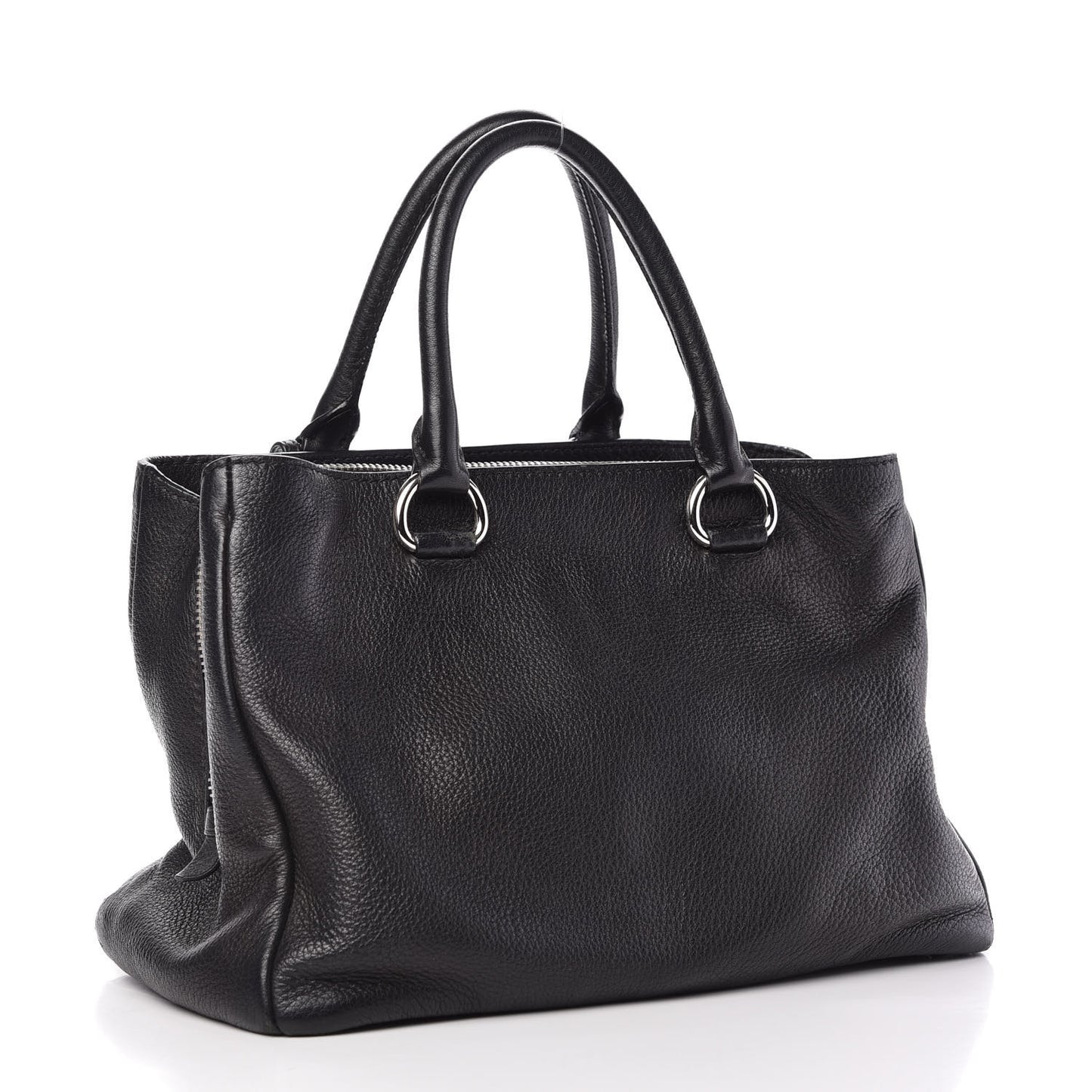 Vitello Daino Shopping Tote Nero Black