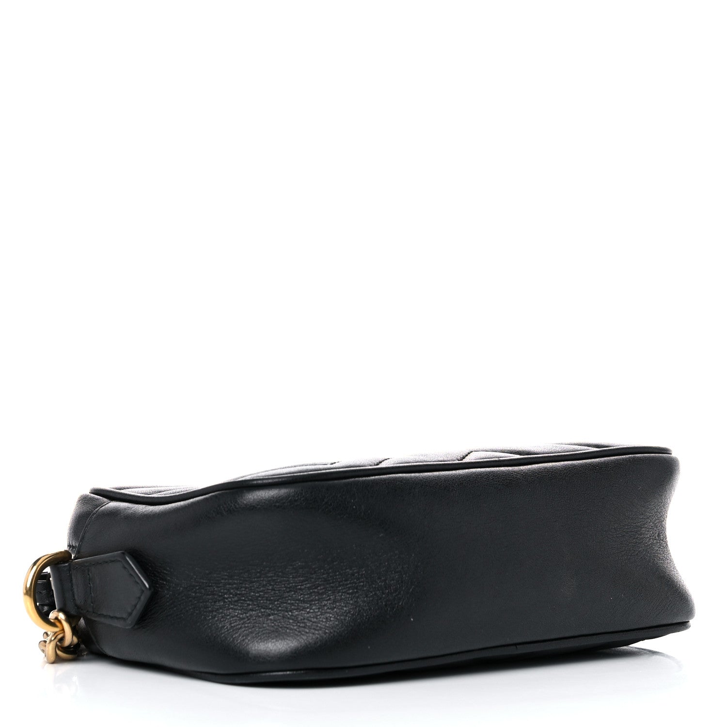 Gucci Calfskin Matelasse Mini GG Marmont Chain Shoulder Bag Black 4 of 16