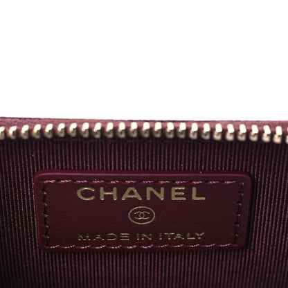 Chanel Caviar Quilted Zip Around Coin Purse Burgundy 6 of 9