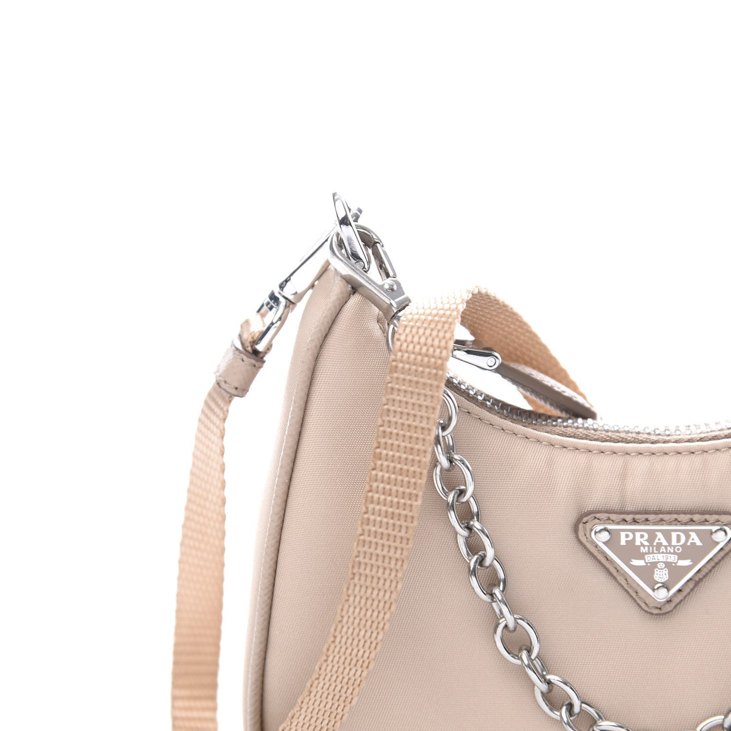 Tessuto Nylon Saffiano Mini Re-Edition 2000 Shoulder Bag Cammeo