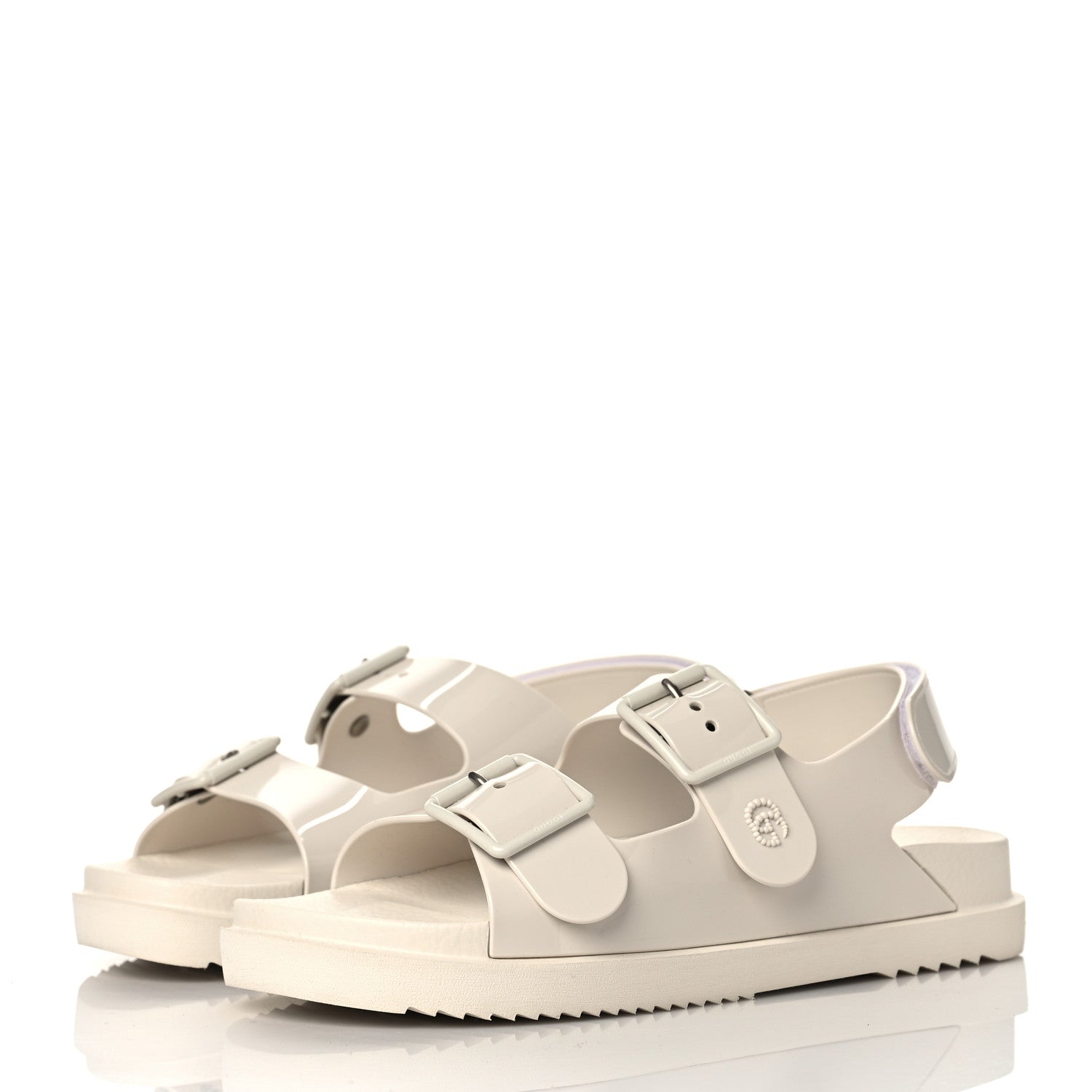 Gucci Rubber Mini Double G Womens Isla Dad Sandals 40 Dusty White 3 of 8