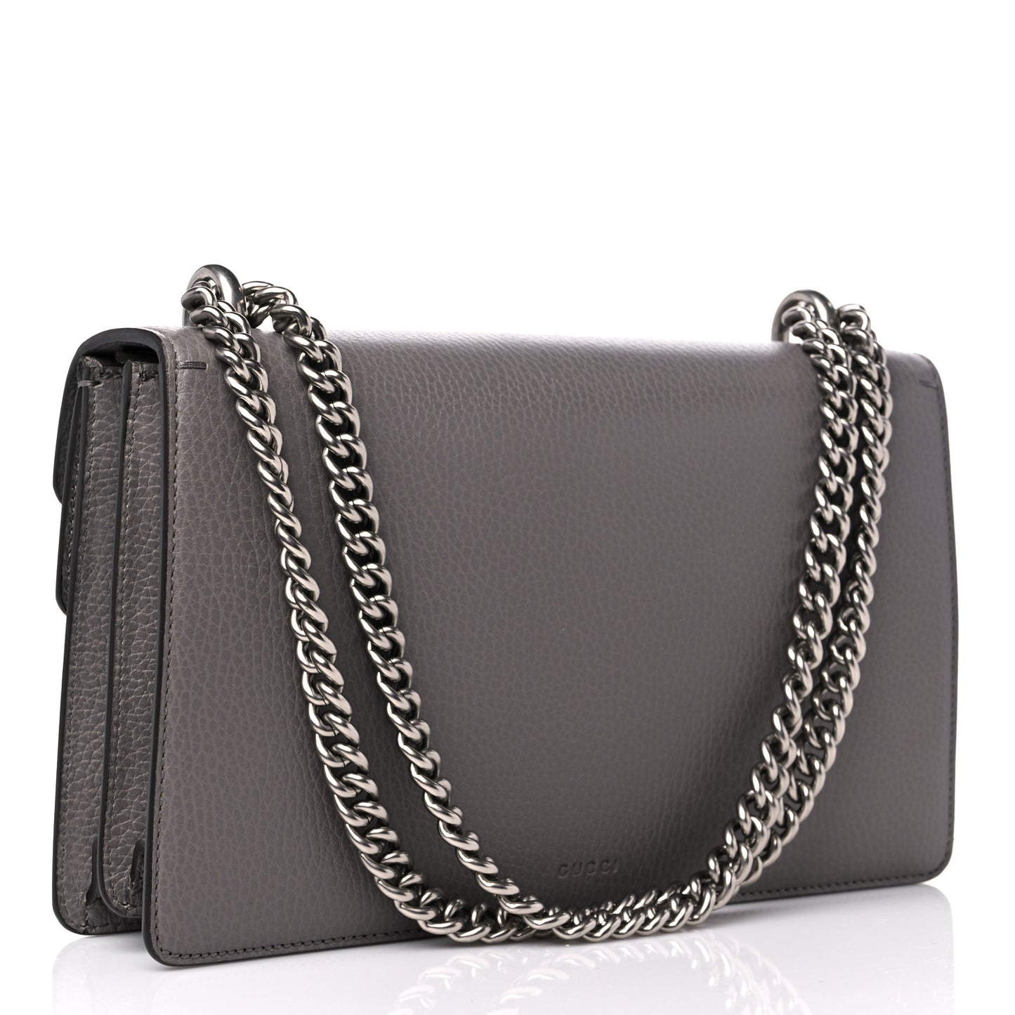 Pebbled Calfskin Small Dionysus Shoulder Bag Dusty Grey