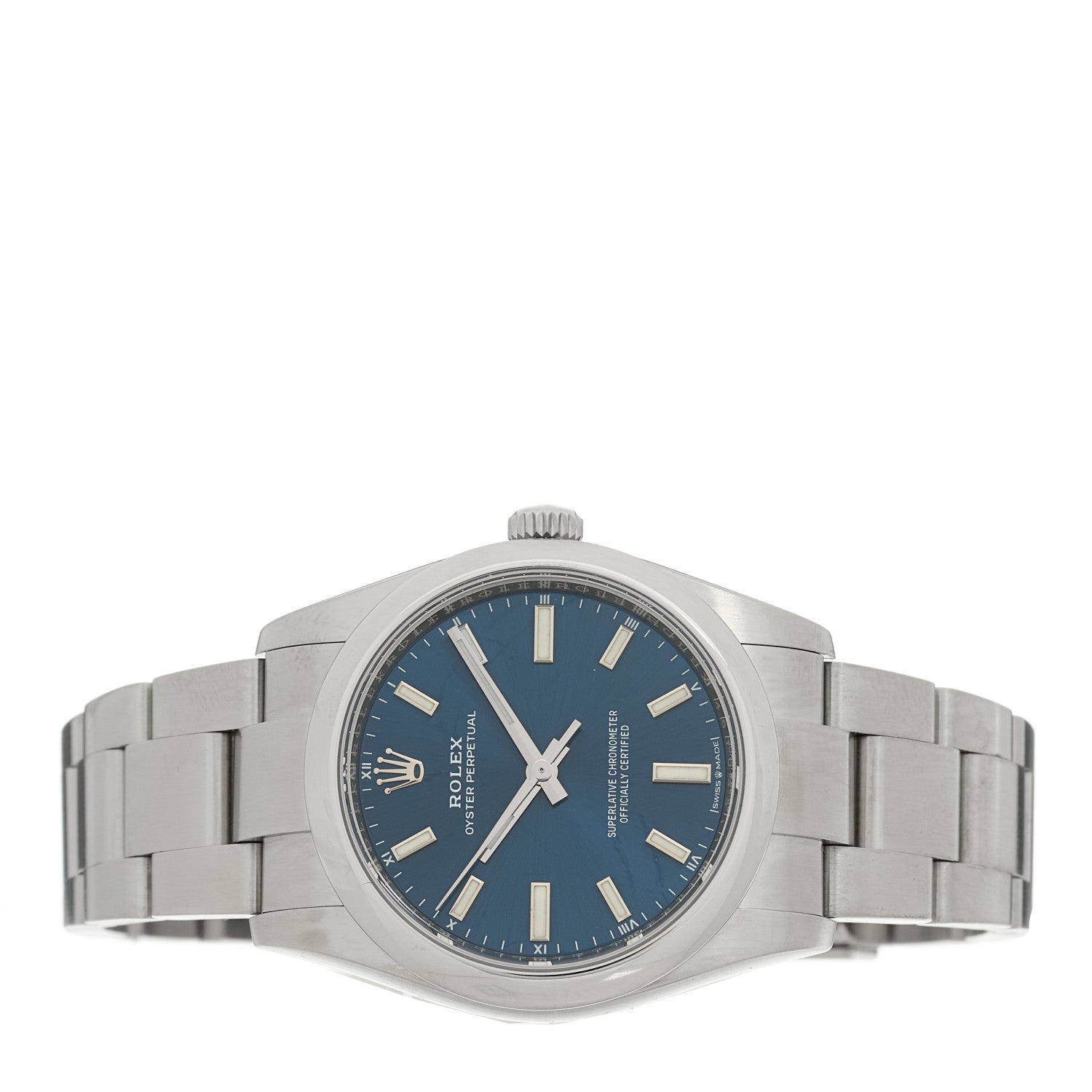 Rolex Stainless Steel 34mm Oyster Perpetual Watch Bright Blue 124200 2 of 4