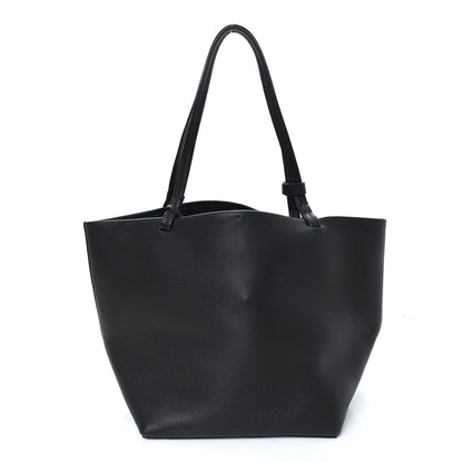 The Row Grained Calfskin Park Tote Three Black 1 of 10