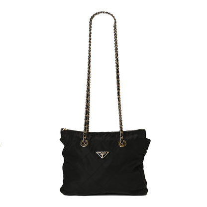 Prada Tessuto Nylon Quilted Chain Tote Black 1 of 9